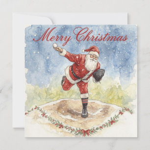 Baseball kerst feestdagenkaart