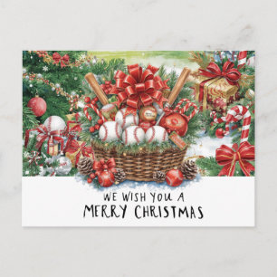 Baseball kerst feestdagenkaart