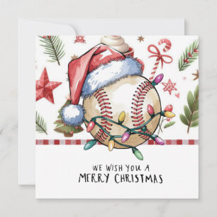 Baseball kerst feestdagenkaart