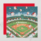 Baseball kerst feestdagenkaart (Voorkant / Achterkant)