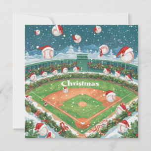 Baseball kerst feestdagenkaart