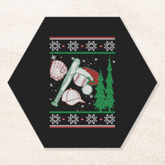 Baseball kerst kartonnen onderzetters