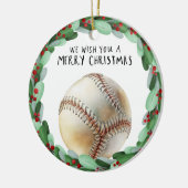 Baseball kerst keramisch ornament (Links)