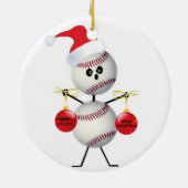 Baseball kerst keramisch ornament (Achterkant)