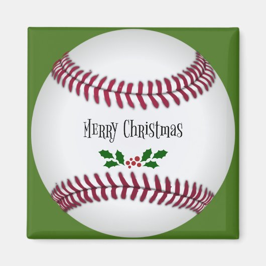 Baseball kerst magneet (Voorkant)