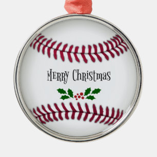 Baseball kerst metalen ornament