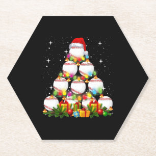 Baseball-kerstboom - Baseball Player-cadeau Kartonnen Onderzetters