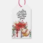 Baseball kerstthema cadeaulabel (Voorkant)