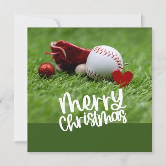 Baseball kerstthema feestdagenkaart (Voorkant)