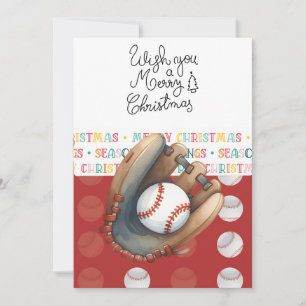 Baseball kerstthema feestdagenkaart