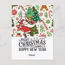 Baseball kerstthema feestdagenkaart