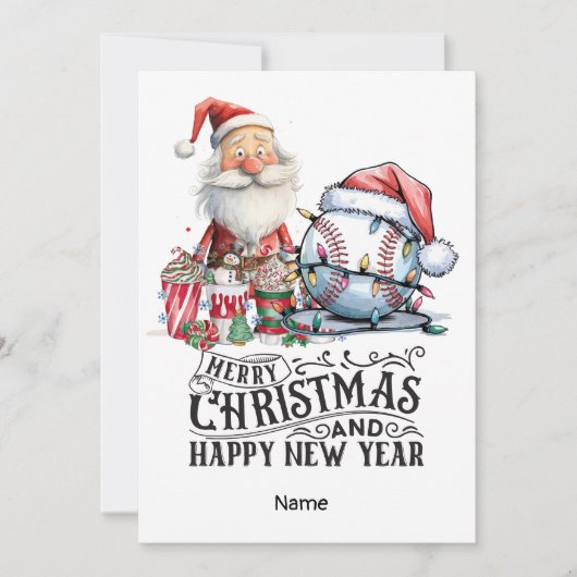 Baseball kerstthema feestdagenkaart (Voorkant)