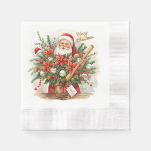 Baseball kerstthema met de kerstman. Claus Servet