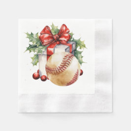Baseball kerstthema servet