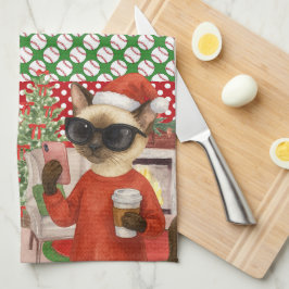 Baseball kerstthema theedoek