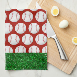 Baseball kerstthema theedoek