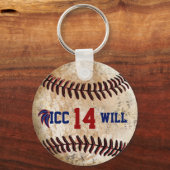   Baseball Key Ring JOUW TEKST Sleutelhanger (Voorkant)