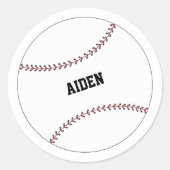 Baseball Kid Personalized Round Sticker (Voorkant)