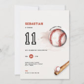 Baseball Kids Party 11th Birthday Invitation (Devant)