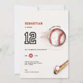Baseball Kids Party 12th Birthday Invitation (Devant)