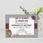 Baseball Kinderen Birthday Uitnodiging (Staand voorkant)