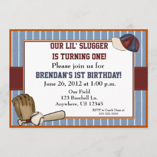 Baseball Kinderen Birthday Uitnodiging