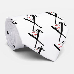 Baseball kruiste vleermuizen en pet zwart, rood st stropdas