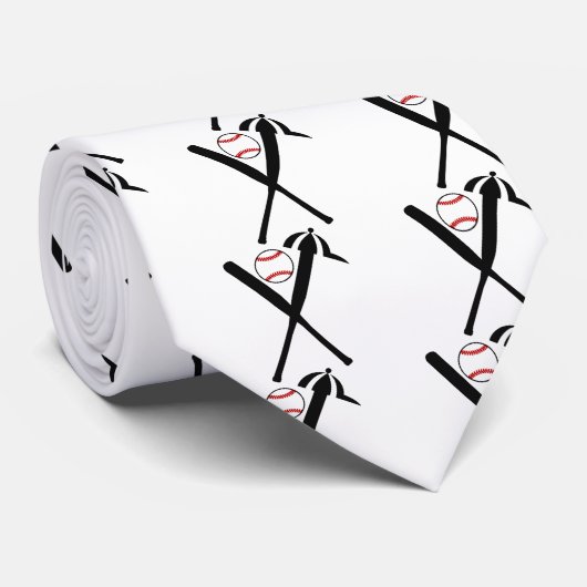 Baseball kruiste vleermuizen en pet zwart, rood st stropdas (Opgerold)