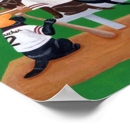 Baseball Labradors Poster (Hoek)