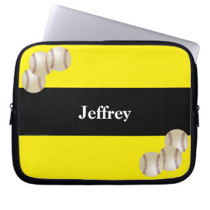 Baseball-laptop — Sleeve, geel en zwart Laptop Sleeve