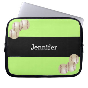 Baseball-laptop — Sleeve, Kiwi en zwart Laptop Sleeve