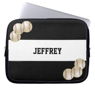 Baseball-laptop — Sleeve, zwart-wit Laptop Sleeve
