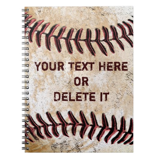  Baseball-laptops - Aangepaste JOUW TEKST Notitieboek (Voorkant)