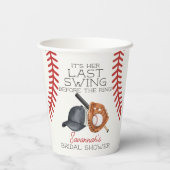 Baseball Last Swing Home Run Vrijgezellenfeest Dec Papieren Bekers (Achterkant)