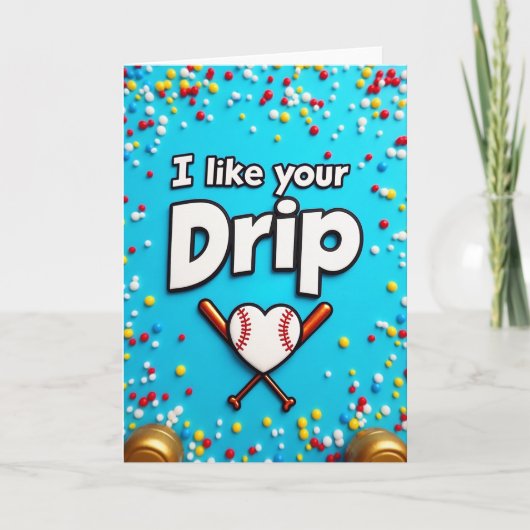 Baseball Liefde Drip Kaart (Voorkant)