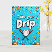 Baseball Liefde Drip Kaart (Gele Bloem)