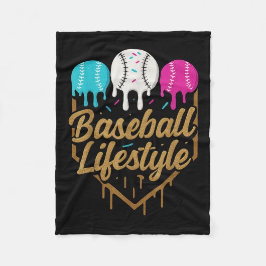Baseball Lifestyle 101 Kleding Jeugd Baseball Drip Fleece Deken (Voorkant)