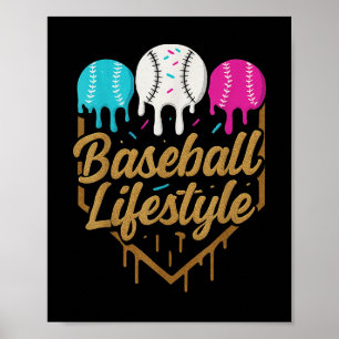 Baseball Lifestyle 101 Kleding Jeugd Baseball Drip Poster