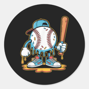 Baseball Lifestyle 101 T-shirt Jeugd Baseball Drip Ronde Sticker