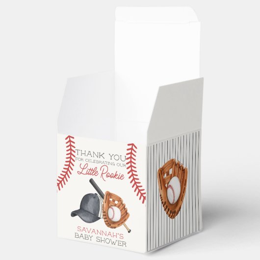 Baseball Little Rookie Home Run Baby shower Favori Bedankdoosjes (Geopend)