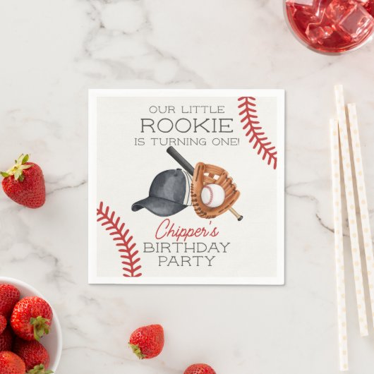 Baseball Little Rookie Home Run Verjaardag Servet (Insitu)