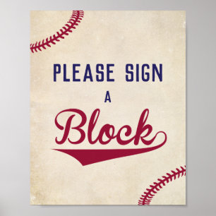 Baseball Log in als je een blokkering wilt Baby sh Poster
