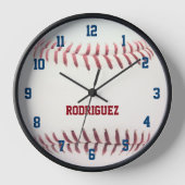 Baseball look personnalisé horloge murale (Recto)