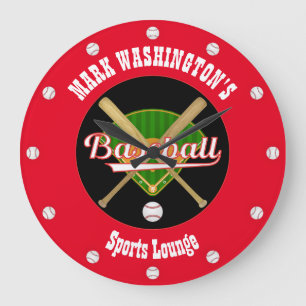 Baseball Lounge Wandklok Grote Klok