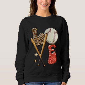 Baseball LOVE Baller Mom Leopard Print Softball Ga Trui