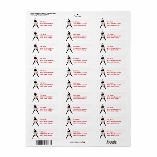 Baseball Lover Mailing Labels (Full Sheet)