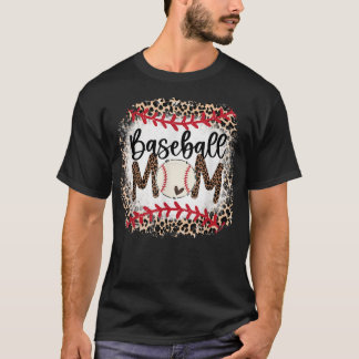 Baseball Ma Leopard Softball Mama Moederdag 2 T-shirt