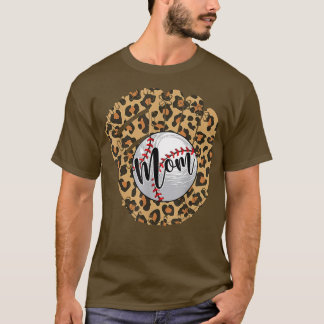 Baseball Ma Leopard Softball Mama Moederdag 2 T-shirt
