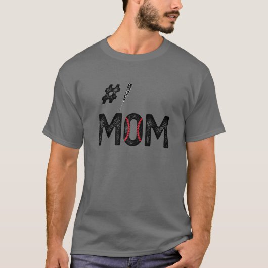 Baseball Ma Nummer 1 1 moeder Baseball Lover Mo T-shirt (Voorkant)