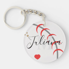 Baseball Ma Pap Grootvader Monogrammed Sleutelhang Sleutelhanger